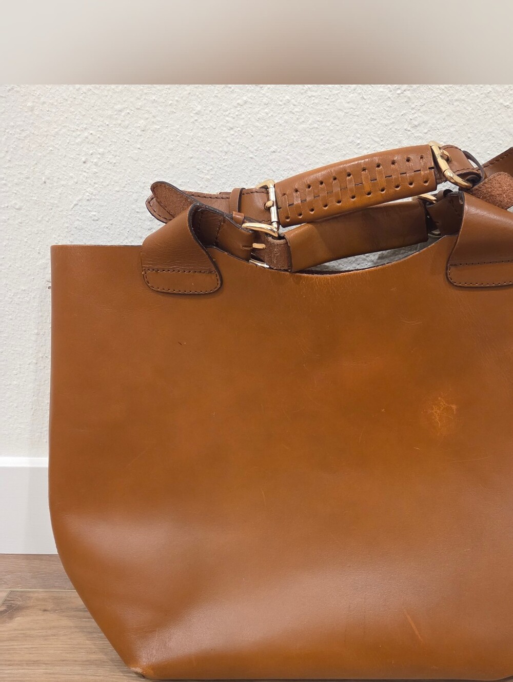 Zara Buffalo Leather Plaited Shopper